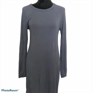 Lou & Grey dress long sleeve crew neck gray color size small